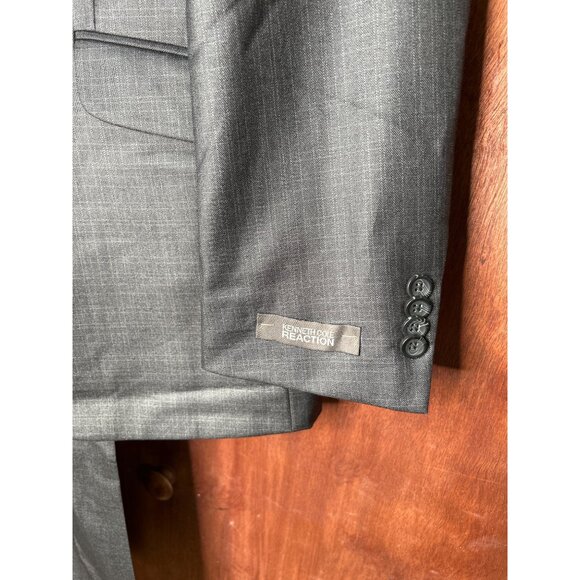 NWT Kenneth Cole Reaction Grey Slim Fit 2-Piece Suit 40R W34 L34 Mens Formal Wea - Picture 3 of 13